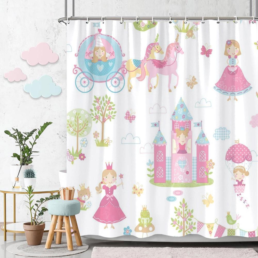 Beautiful Love Rainbow Shower Curtain Gift Idea Bohemian Printed Pattern Polyester Fabric Bath Curtain Bathroom Decor with Hooks