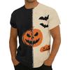Men's Casual Short Sleeve T-Shirt with Halloween Print Lightweight Breathable Round Neck Top