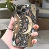 Vintage Sun Moon and Stars Phone Case for IPhone 14 15 16 17 13 12 11 Pro Max  Plus 12 13 Mini TPU Protect Cover