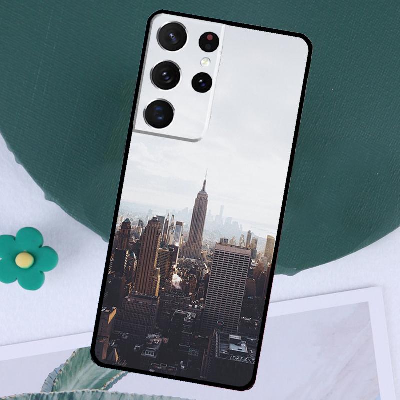 New York City Case For Samsung Galaxy S23 S22 S24 Ultra Note 20 10 S8 S9 S10 Plus S20 FE S21 FE Cover