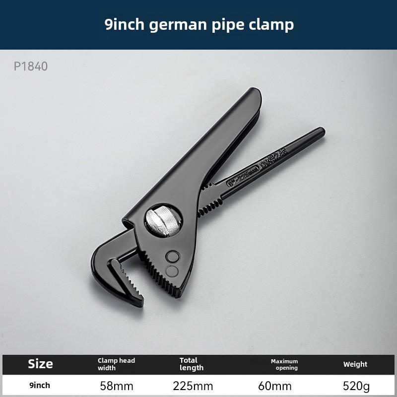 German Heavy-Duty Adjustable Wrench: Multi-Functional, Short Handle, High Hardness, Strong Torque, Wide Angle, Large Opening Pipe Clamp