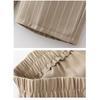 Autumn Chiffon Wide-leg Striped Draped Elastic High Waist Pocket Fashionable Casual Straight Pants