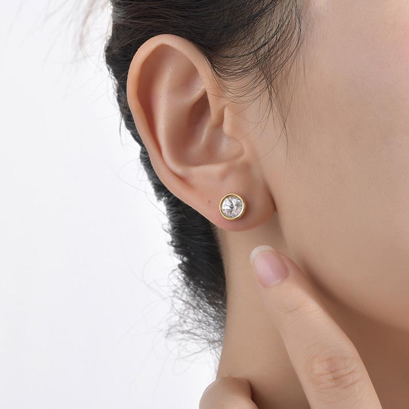 Cute Sparkly Round Heart Zirconia Non Pierced Earrings for Female Graceful Elegance Clip on Earrings Women's Jewelry Trendy