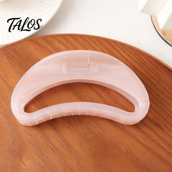 Versatile Hair Claw Strong Grip Claw, Jelly Semi-Transparent Clip with Anti-Slip Teeth, Crescent-Shaped Burr-free Openwork Accessory for Medium