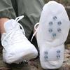 Ice Cleats With 10 Steel Spikes Elastic Silicone Traction Aids For Winter Boots Hiking Shoes Covers Ice Grippers Unisex