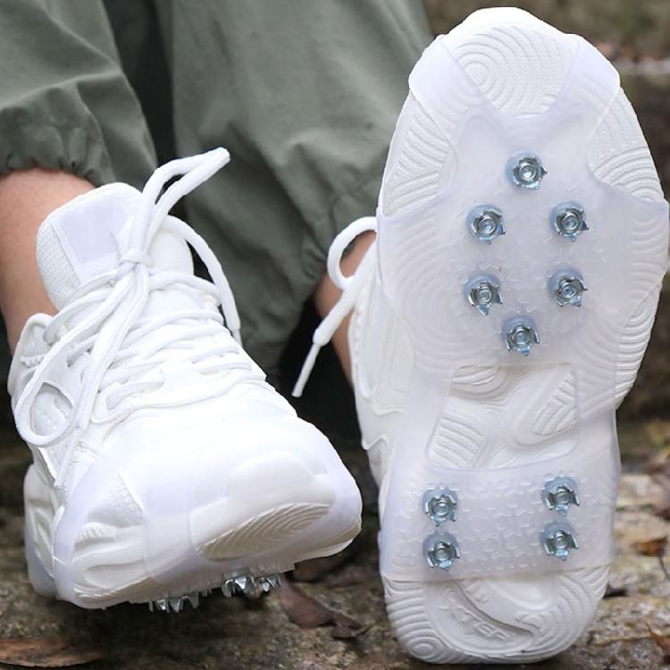 Ice Cleats With 10 Steel Spikes Elastic Silicone Traction Aids For Winter Boots Hiking Shoes Covers Ice Grippers Unisex