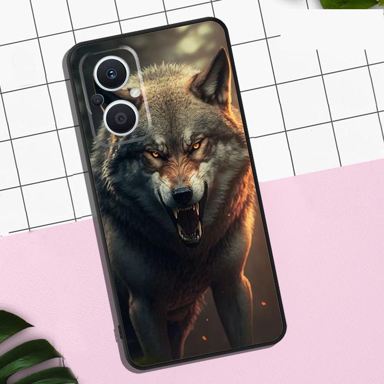 Angry Wolf Case For OPPO Reno 13F 13 12 12F 11 11F 8T 7 8 10 Pro OPPO Find X8 Pro X6 X3 X5 Lite Cover