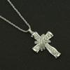 Men's Diamond-Studded 3D Cross Pendant Necklace - European & American Hip-Hop Style