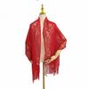 Fashion Tassel Patchwork Women Tulle Shawl Hollow V-Neck Cardigans Lace Scarf Shawl Multicolored Evening Prom Cape Cosplay