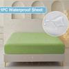 Solid Color Waterproof Bedsheet, Soft and Comfortable Bedding Mattress Protective Cover Suitable for Bedrooms, Guest Rooms, Fitted Sheet No Pillowcase