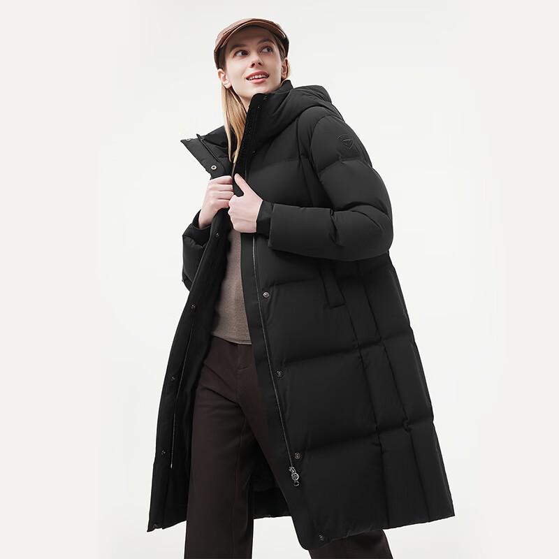 Tanboer Women's Mid-length Hooded Goose Down Jacket