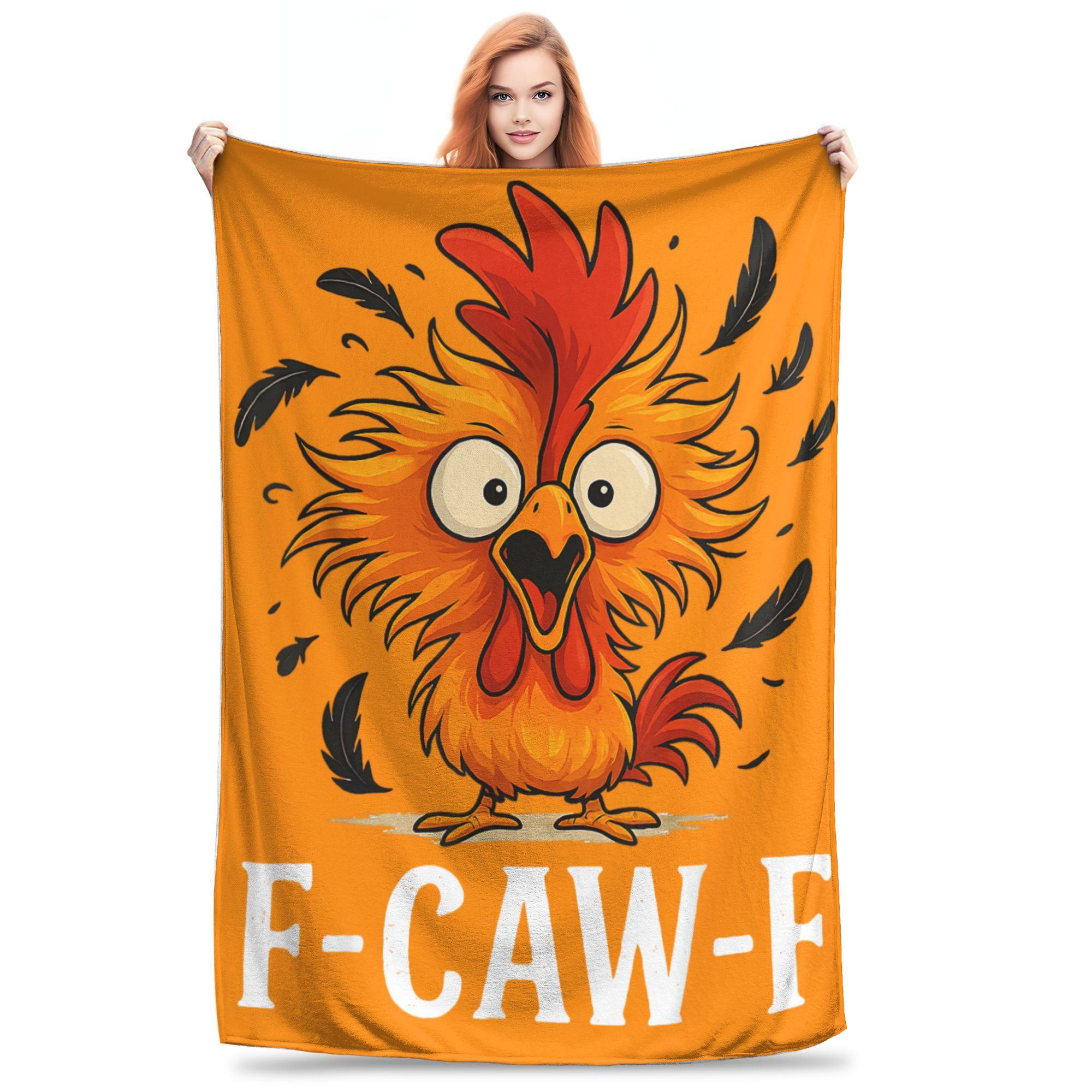 

Funny F-Caw-F Chicken FCAWF Chicken Soft Warm Blankets Picnic Plush Bedding Throws Couch Bed Flannel Bedspread Sofa Bed Cover 30x40in