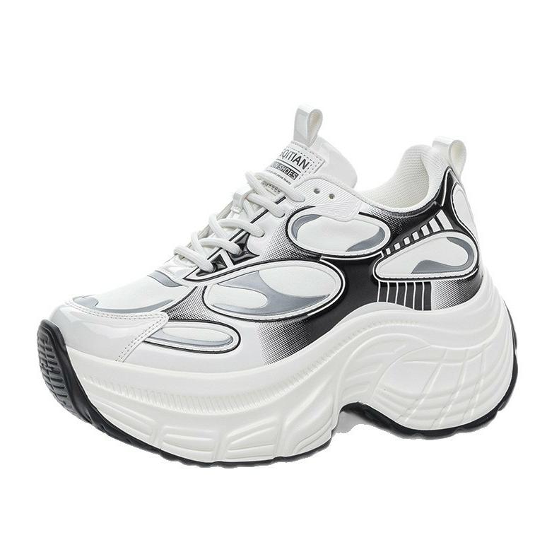 

Высококачественные 9-сантиметровые массивные кроссовки для женщин, кроссовки на платформе, танкетка, женская повседневная обувь, обувь для папы, летняя обувь, весна, осень 39 чёрный