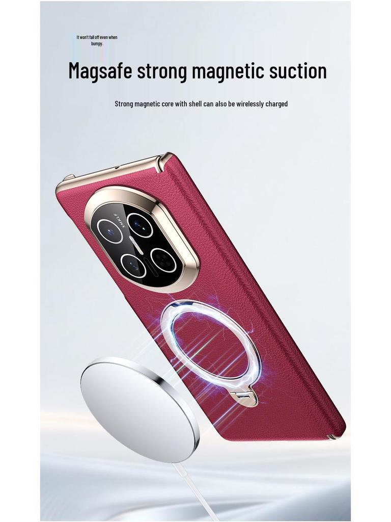 Huawei MateX7 Magnetic Suction Case: Center Shaft, X6 Pivot, Precise 360° Bracket, X5 Leather, Drop-Proof