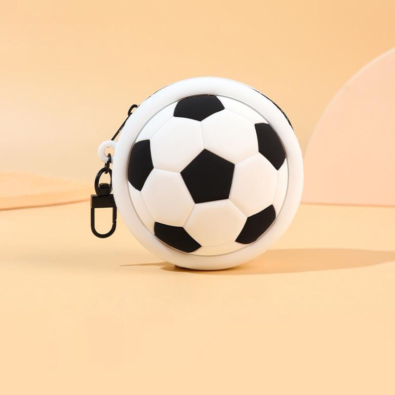 Creative Sports Series Mini Storage Bag Basketball Football Silicone Coin Purse Bag Pendant For Coin Key Storage Earphone Box