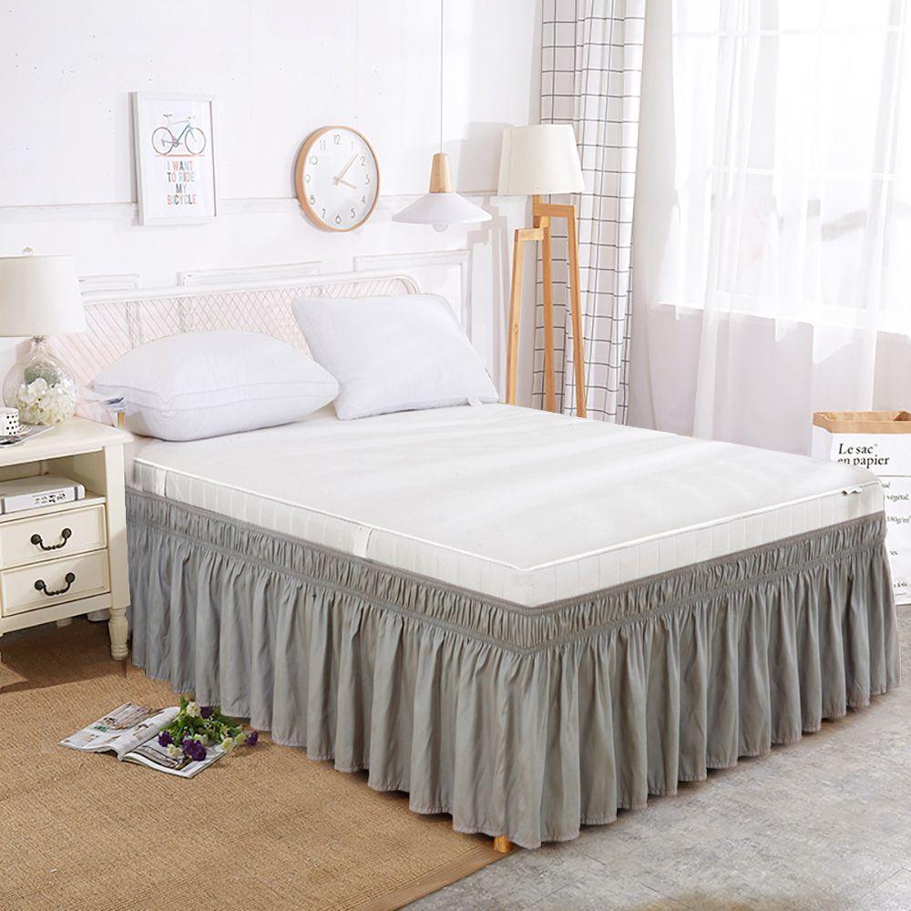 Elastic Bed Skirt Solid Color Ruffled Bed Skirt Elastic Bed Skirt Multiple Colors Multiple Sizes