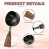 Uxcell Coffee Measuring Spoon, 1.4" X 0.8" 30ml Stainless Steel Coffee Scoop with Wooden Handle for Ground Coffee or Tea, Black