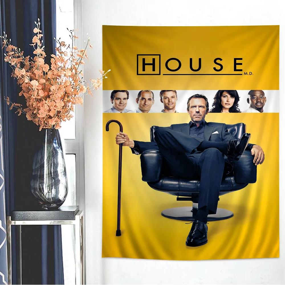 House Md Tv Printed Large Wall Tapestry Art Science Fiction Room Home Decor Decor Blanket