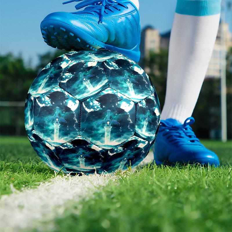 The Legend of Zelda Print Size 5 Soccer Ball, PU Wear Resistant Football for Match Training and Daily Practice, Birthday Gift for Soccer Fans