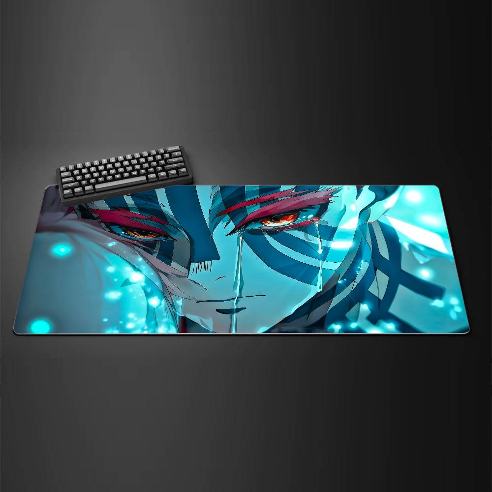 Demon Slayer Akaza Upper Moon Anime Gaming Mouse Pad Large Rubber Keyboard Desk Mat With 2MM Stitched Edge Design