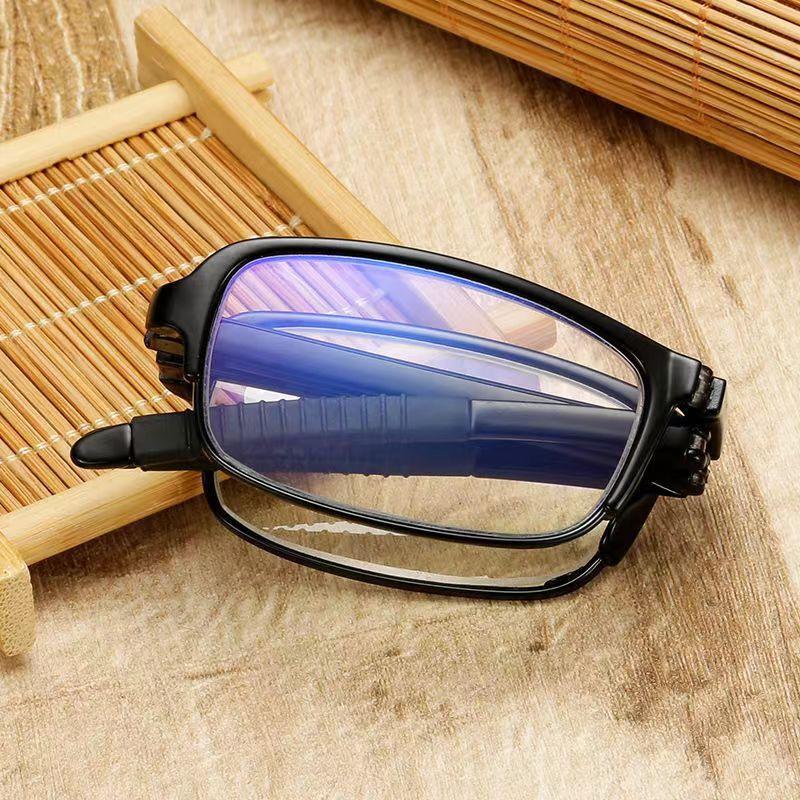 Vintage Portable Ultralight Folding Reading Glasses with Box TR Frame Anti-blue Light Eyeglasses Men Women Presbyopia Eyewear