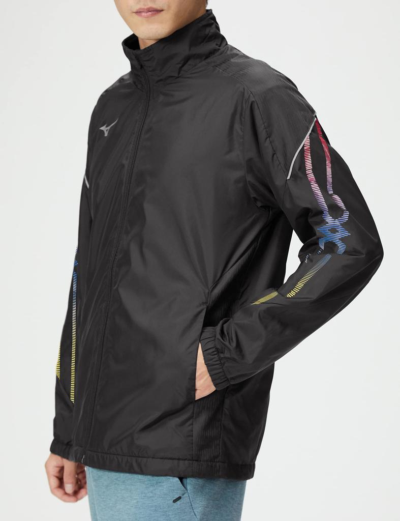 Mizuno MC Line Breath Thermo Lined Warmer and Black with Size Size S Jacket, Moisture-Wicking, Windproof, Water-Repellent, Gradient, 32ME2631,