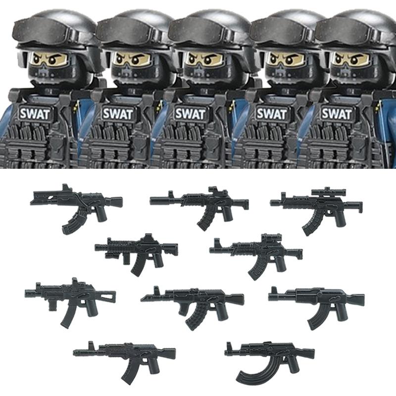 Military Figures Riot Police Soldier Creating Modules City Commando Special Forces SWAT Weapons Vest Bricks Children Kids Playthings Present