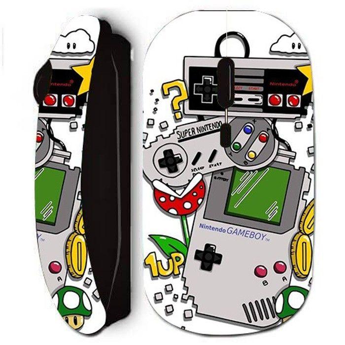 Souris Noir Sans Fil Consoles nintendo vintage old school Maniacase