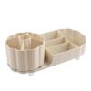 Rotating Cosmetic Organizer: Large Capacity Desk Storage & Lipstick Holder with Brush Compartments.