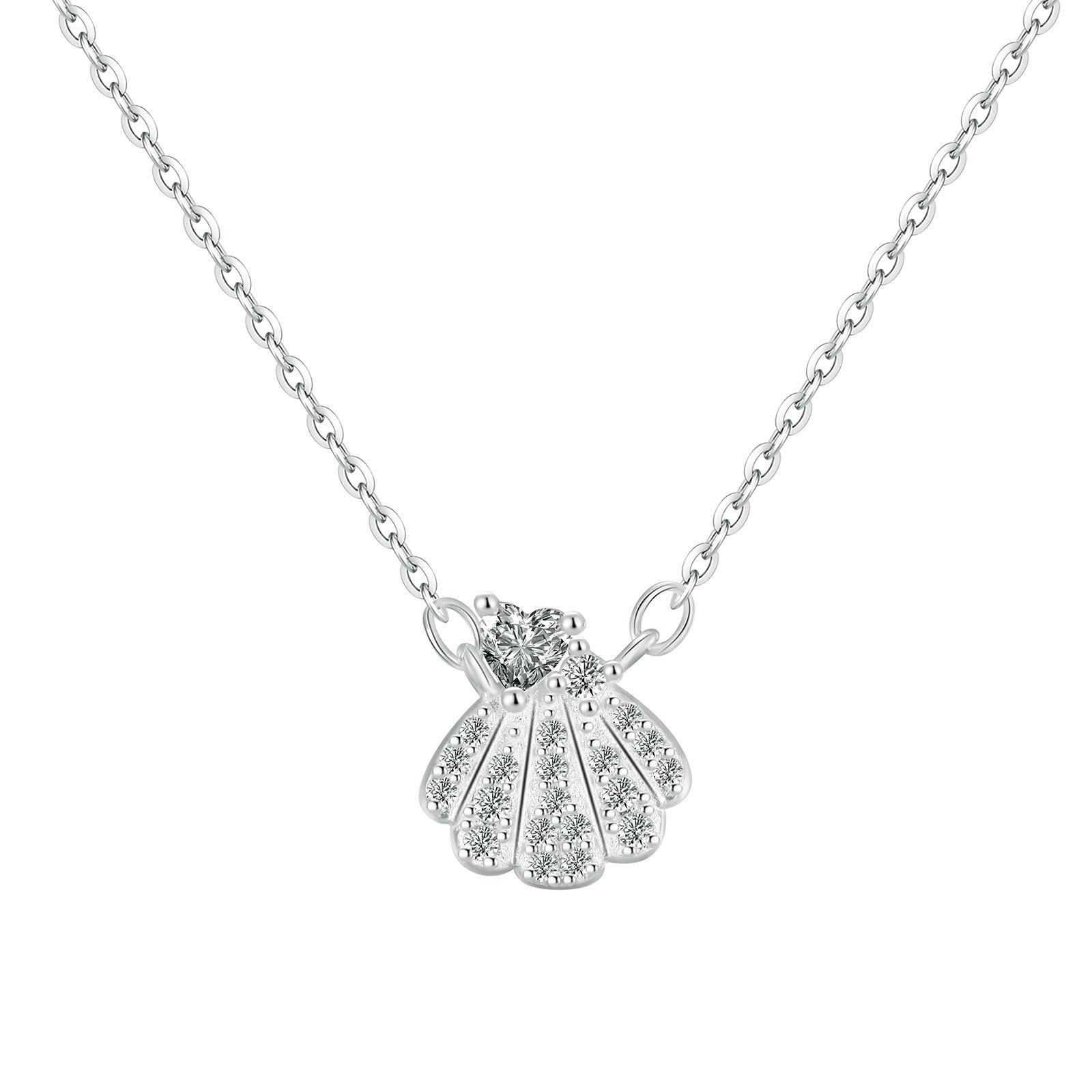 

S999 Silver Diamond Shell Necklace: Elegant, Versatile, and Exquisitely Designed Choker Pure Silver срібний