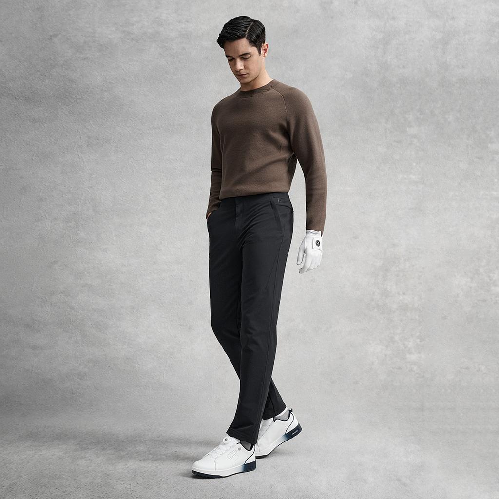 Fila Fleece Lined Classic Simple Fashion Sports Golf Versatile Woven Casual Pants Men Bottoms Deep-Black A11M615810FBK