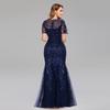 2024 Spring/Summer European-American Slimming Sequin Mesh Fishtail Evening Gown for Women