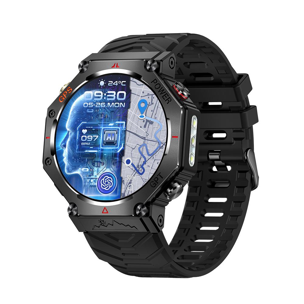 Waterproof Customized Logo Compass GPS Smartwatch Heart Rate Blood Oxygen Sleep Monitor Smart Watch KC91 чёрный
