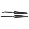 2pcs Reverse Tweezers Black Stainless Steel Silicone Craft Tweezers for Professional Nail Technicians and Personal Home