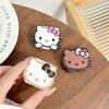 Cartoon Kt Cat Flip Mirror Mobile Phone Airbag Bracket Paste Type Portable Makeup Mirror Retractable Ring