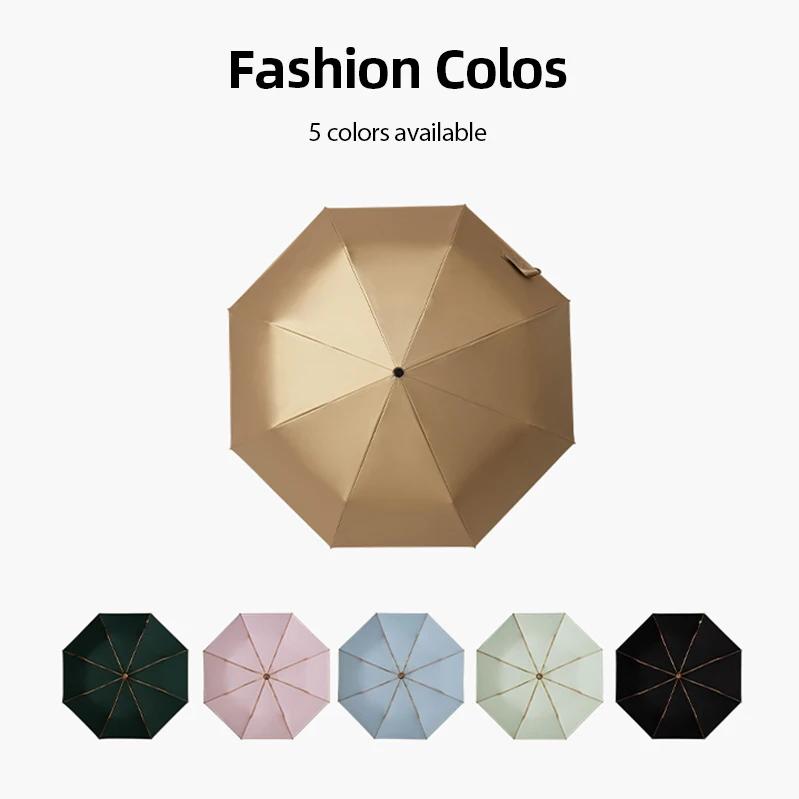 Золотой автоматический зонт от дождя — фото 5