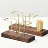 Premium Solid Multifunction Tissue and Napkin Holder Rack with Brass Toothpick Box Vertical Creative Design for Dining Table