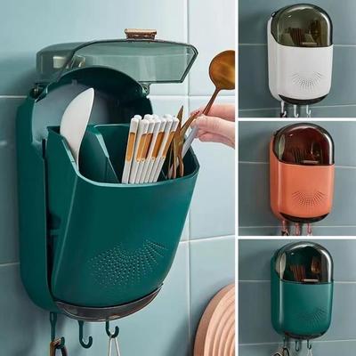 Dish Drainer Holder Wall-mounted Chopsticks Basket Spoon Fork Tableware Storage Box