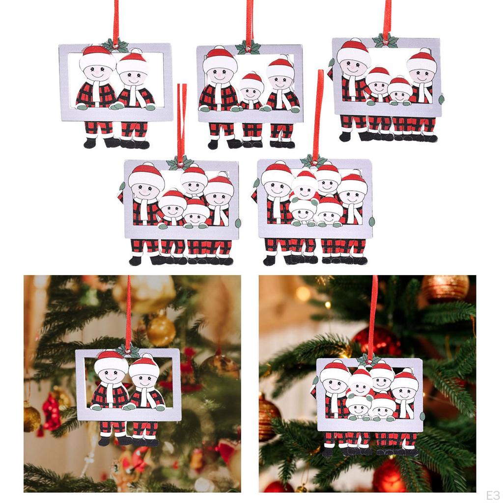 Christmas Family DIY Photo Frame Ornament Decoration Cute Hanging for