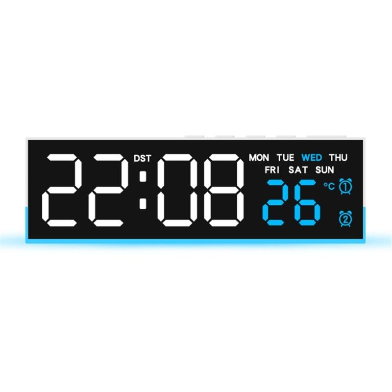 Digital Alarm Clock for Bedroom Desk Clock for Living Room Bedroom with Large Number,Dimmer,Loud Alarm Temperature