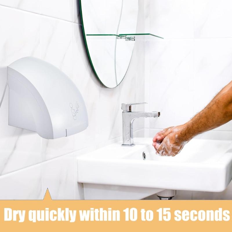 Energy Efficient Automatic Hand Dryer Space Saving Hand Dryer Easy Installation Air Dryer ABS Texture for Bathroom Use