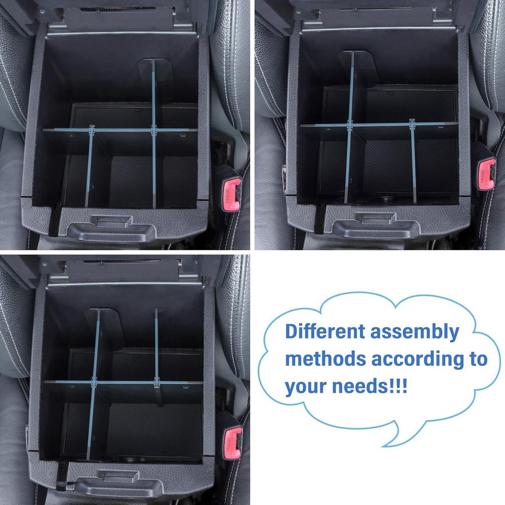 JKCOVER Center Console Dividers Organizer Compatible With Toyota Tacoma 2016-   Accessories,Ert Box ABS Secondary Storage