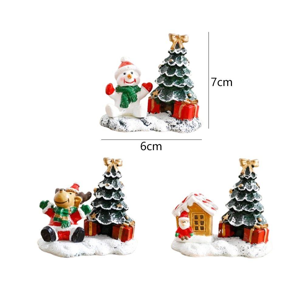 Resin Crafts Christmas Tree Ornaments Cartoon Christmas Elk Ornaments  Home Living Room Office