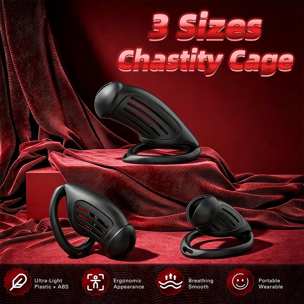 Sex Toys Male Chastity Cage with 4 Sizes Rings And Invisible Lock for Penis Bondage Cock Cage Chastity with Elastic Belt SM Toy
