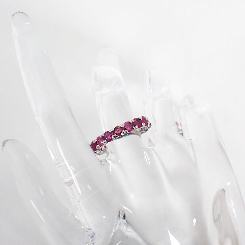 [New] Pt900 Ruby Eternity Ring/Size 13/j34-1