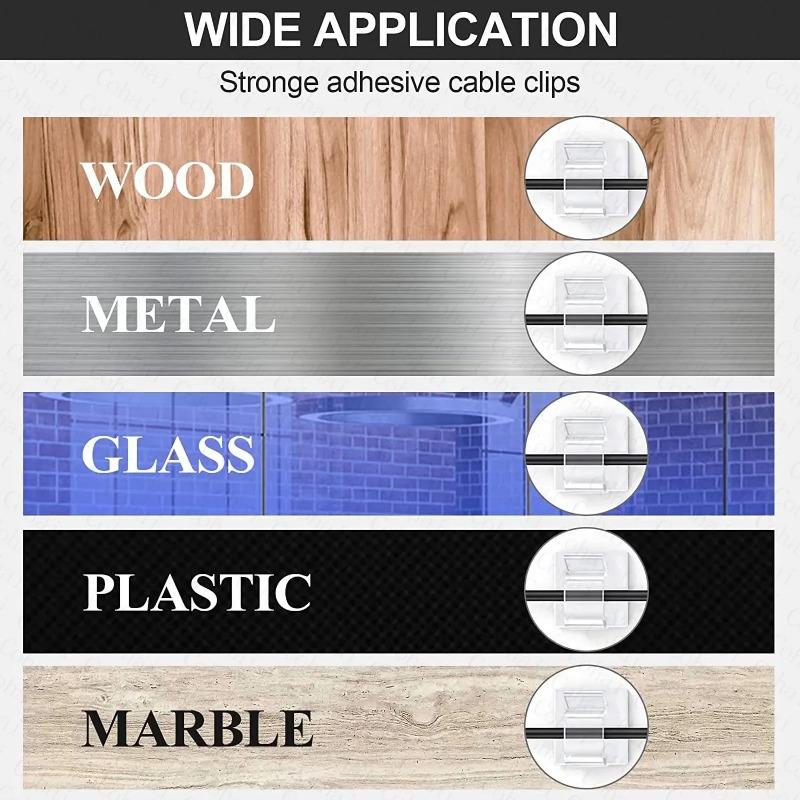 50/20/10PCS USB Cable Clips Adhesive Cable Organizer Sticky Wire Clip Cord Organizer Wires Management Holder For Office Home Charging Cable