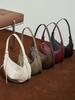 2026 New Top Grain Leather Croissant Dumpling Bag Unique Solid Color Shoulder Crossbody Bag Women Practical Commuting Handbag