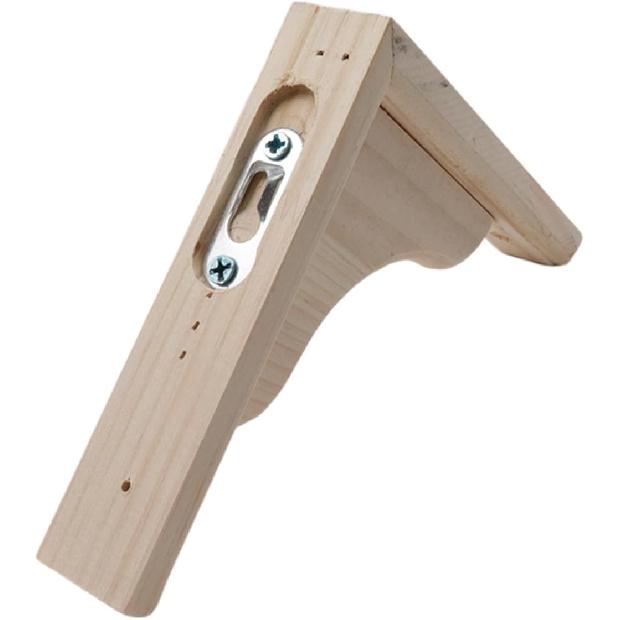 Antrader Solid Wall Mount Wood Shelf Bracket, 6 Inch Wooden Shelf Brackets, DIY Wood Bracket Include Mounting Screws, Pack of 2