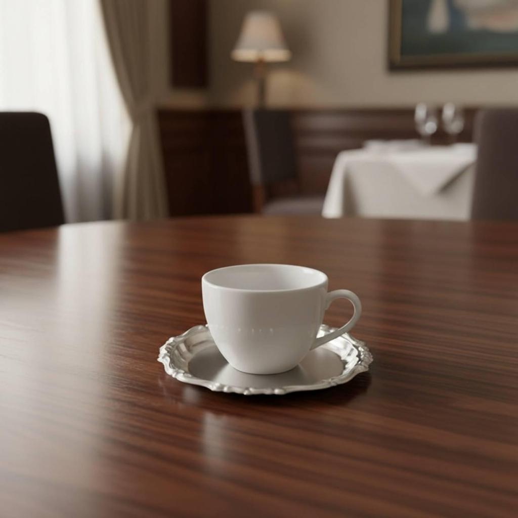 Coaster with Raised Border Silver Cup Coasters Reflective for Hosts