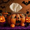 Halloween Pumpkin Tissue Box Holder with Eyes Scary Pumpkin Tissue Box for Living Room Nightstand Halloween Desk Kitchen Gifts